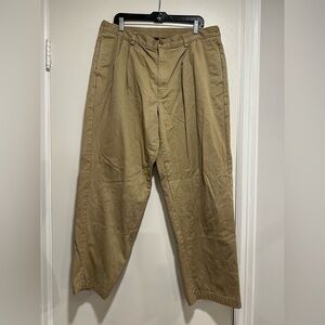 LL Bean Men’s Sz: 40x32 Comfort Waist Khaki Tan Pants Fleece Lined. 100% Cotton.
